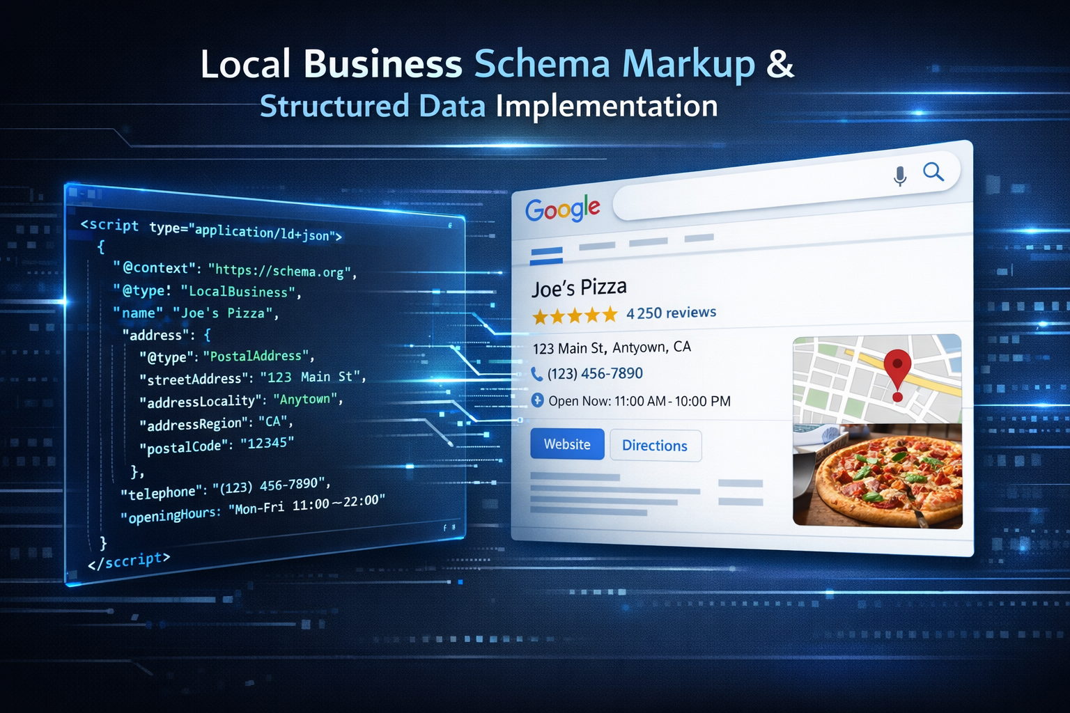 Local business schema markup implementation guide for rich results